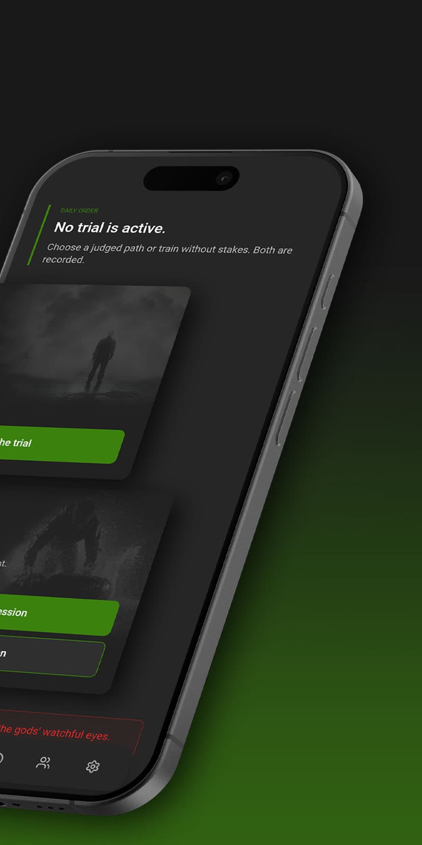 Home screen. No trial is active.